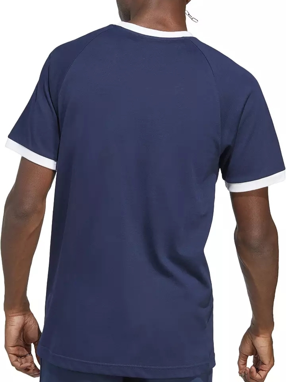 adidas Navy & White Trefoil Stripe Short Sleeve Tee Size Large NWT - Picture 3 of 9